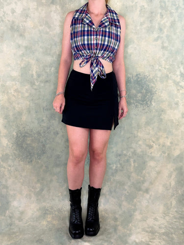 Casuals 90s Plaid Tie Crop Top