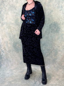 T.K.R.S 80s Velvet Floral Co-ord