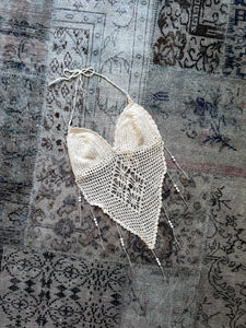 Festival White Crochet Beaded Bralette Crop Top – Off Duty Underground