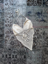 Festival White Crochet Beaded Bralette Crop Top