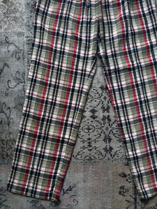 Plaid High Waist Tapered Pants