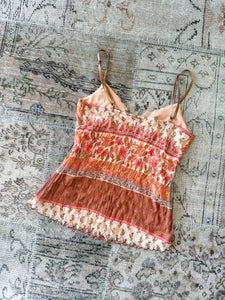 y2k Mesh Floral Print Cami