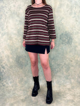 90s Maroon Striped Slinky Top