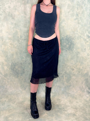 Quelque y2k Black Mesh Skirt