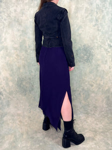 90s Purple Mesh Maxi Skirt