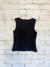 90s Black Slinky V Neck Tank