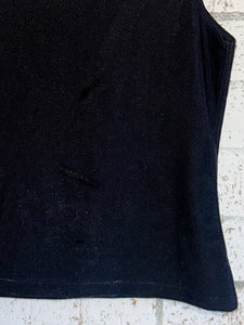90s Black Slinky V Neck Tank