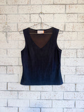 90s Black Slinky V Neck Tank