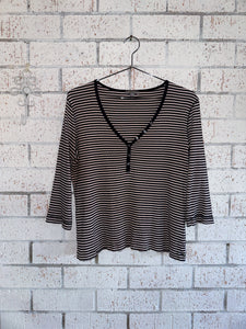 y2k Cotton Striped Henley
