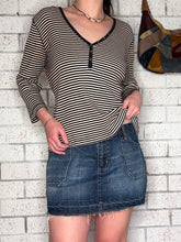 y2k Cotton Striped Henley