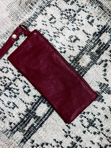 Blood Red Faux Leather Pouch