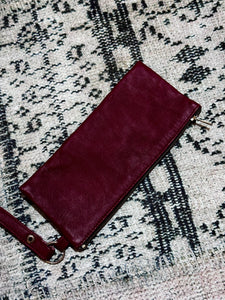 Blood Red Faux Leather Pouch