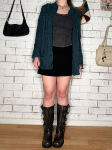 90s Chunky Teal Cardigan