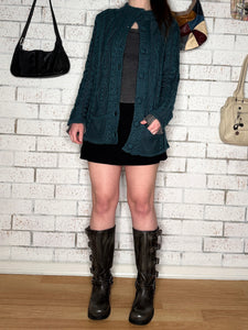 90s Chunky Teal Cardigan