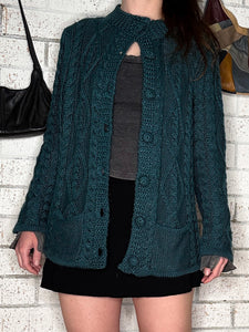 90s Chunky Teal Cardigan