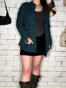 90s Chunky Teal Cardigan