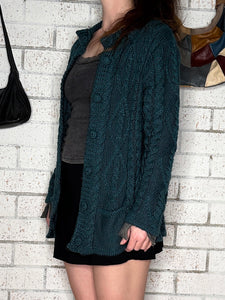 90s Chunky Teal Cardigan